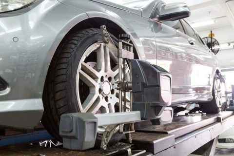 Wheel Alignment being completed at Tyre Save Manchester